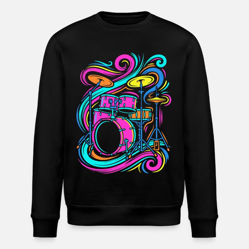 Schlagzeug - Stanley/Stella Unisex Bio-Sweatshirt ROLLER - Schwarz