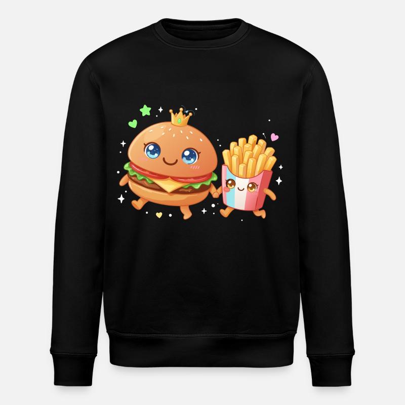 Burger und Pommes - Stanley/Stella Unisex Bio-Sweatshirt ROLLER - Schwarz