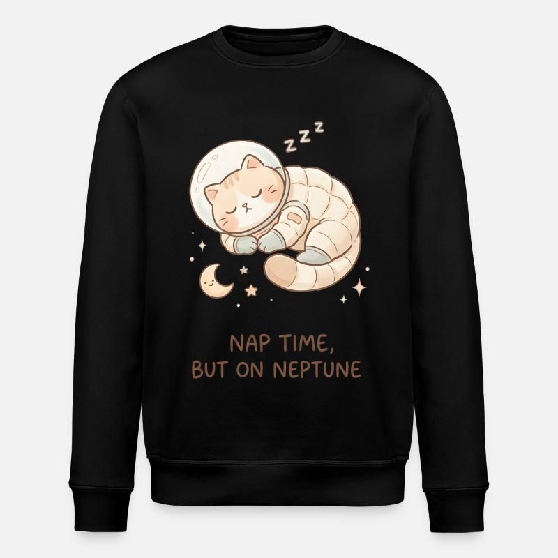 Nap Neptune | Chat de l’espace mignon - Sweat bio ROLLER Stanley/Stella Unisexe - noir