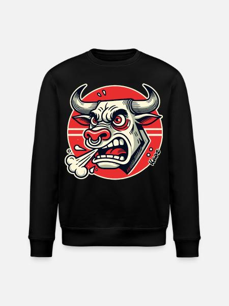 Angry Bull Retro Logo - Stanley/Stella ROLLER Unisex Organic Sweatshirt - black
