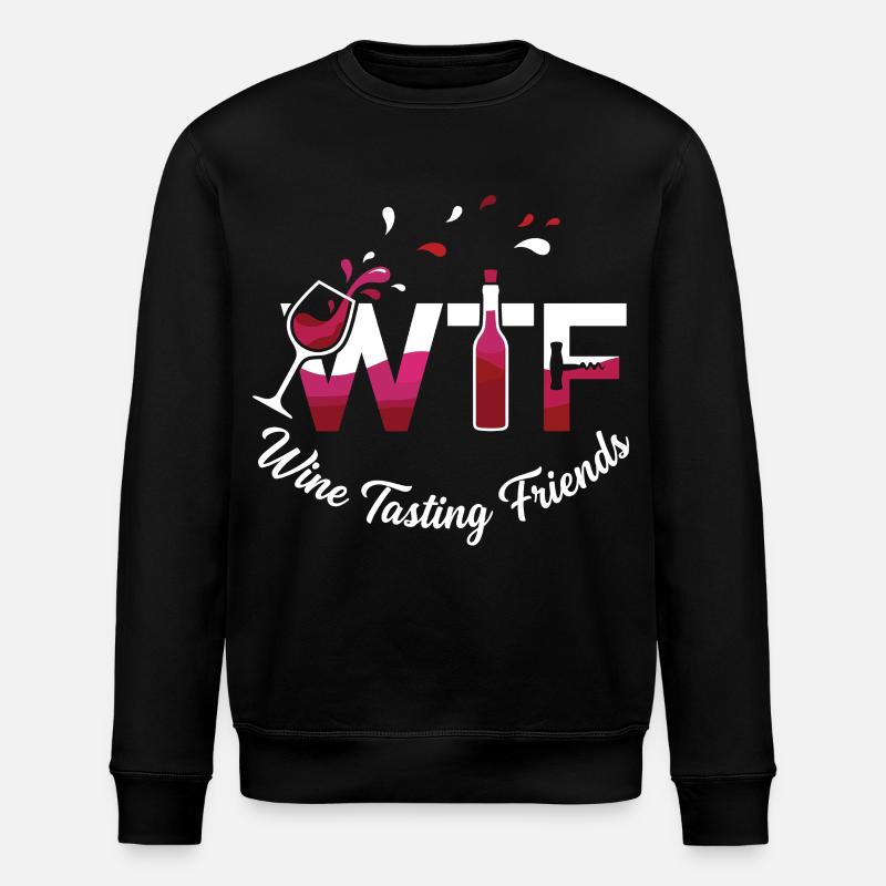 Wine Tasting Friends Graphic - Stanley/Stella ROLLER Unisex Organic Sweatshirt - black