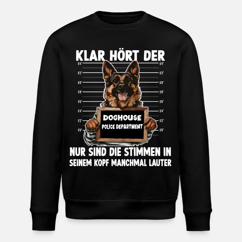 Hundehalter Geschenk Deutscher Schäferhund Gassi  - Stanley/Stella Unisex Bio-Sweatshirt ROLLER - Schwarz