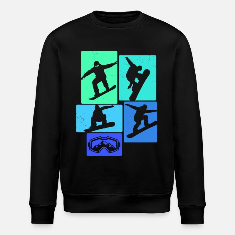 Snowboarden Retro Snowboard Snowboarding Snowboard - Stanley/Stella Unisex Bio-Sweatshirt ROLLER - Schwarz