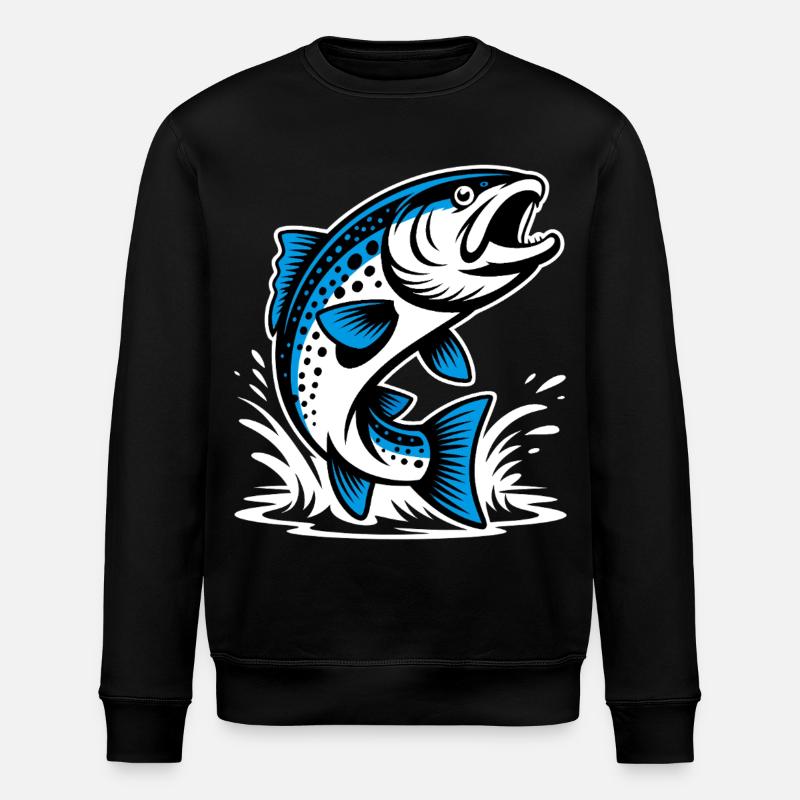 Truite sauteuse - Sweat bio ROLLER Stanley/Stella Unisexe - noir