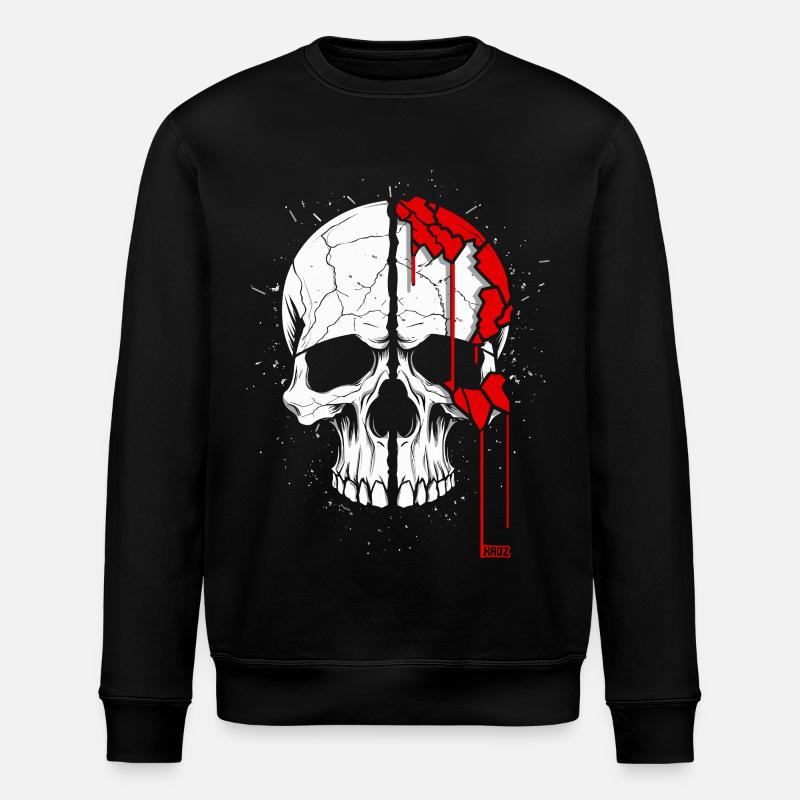 Totenkopf mit coolem Effekt - Stanley/Stella Unisex Bio-Sweatshirt ROLLER - Schwarz