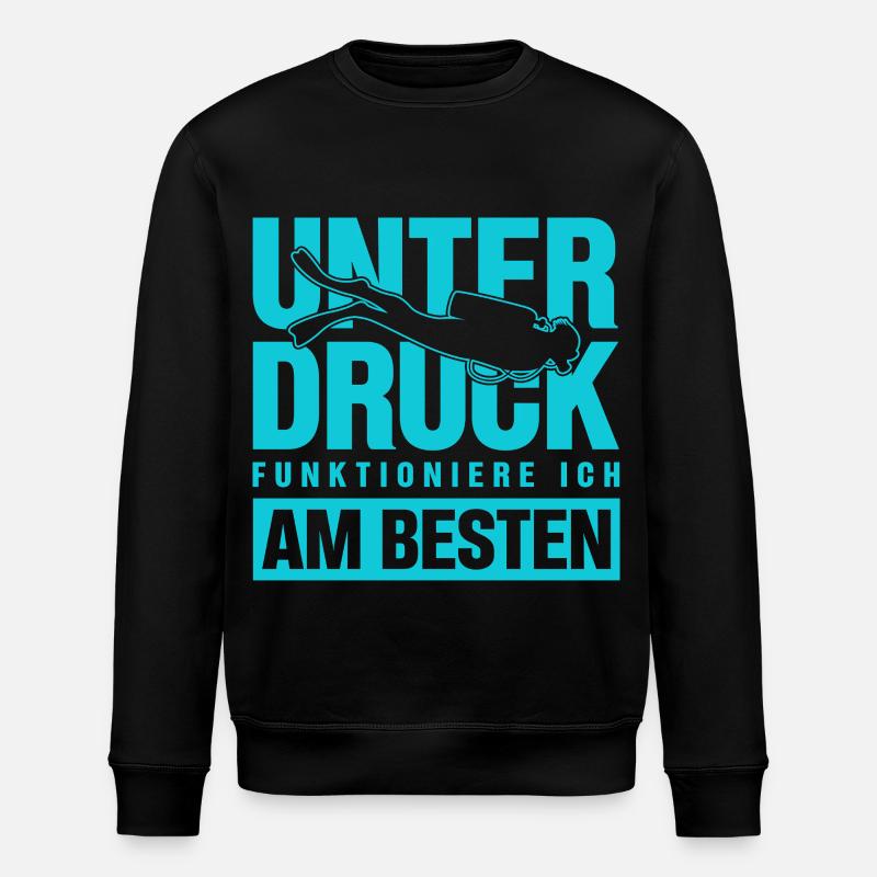 I function best under pressure divers - Stanley/Stella ROLLER Unisex Organic Sweatshirt - black