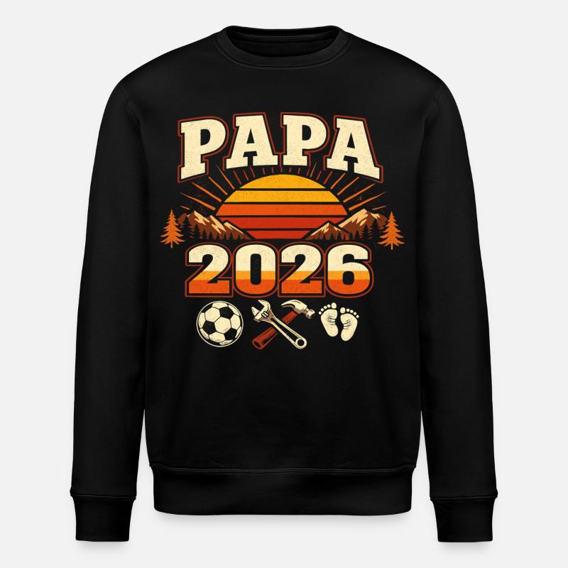 Papa 2026 Loading Geschenk Werdender Vater - Stanley/Stella Unisex Bio-Sweatshirt ROLLER - Schwarz