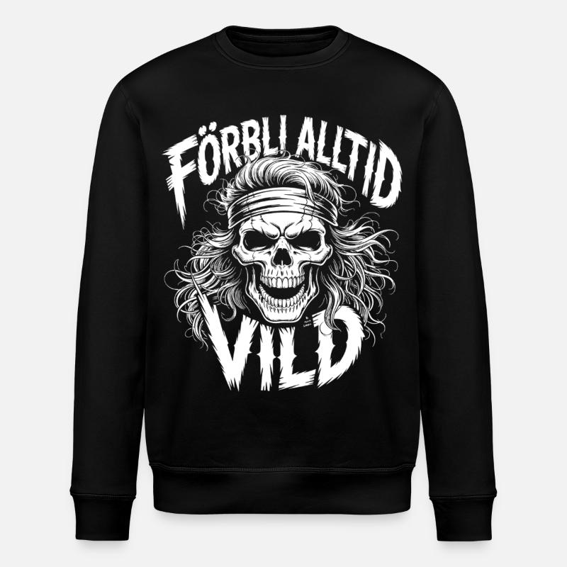 Wild Side Skull - Stanley/Stella Unisex Bio-Sweatshirt ROLLER - Schwarz