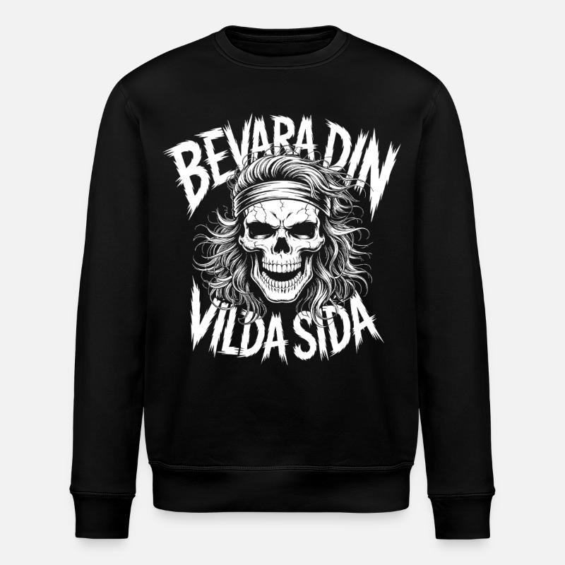 Wild Side Skull - Stanley/Stella ROLLER Unisex Organic Sweatshirt - black