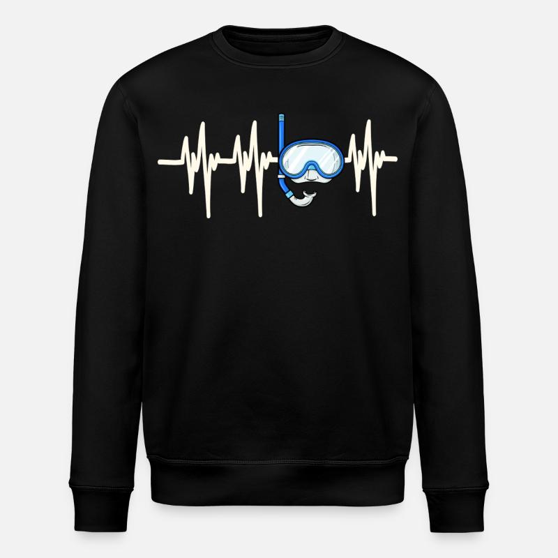 Heartbeat Taucher - Stanley/Stella Unisex Bio-Sweatshirt ROLLER - Schwarz