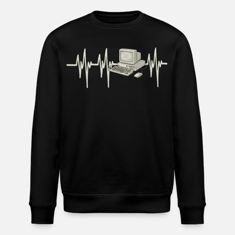 Heartbeat Computer - Stanley/Stella ROLLER Unisex Organic Sweatshirt - black