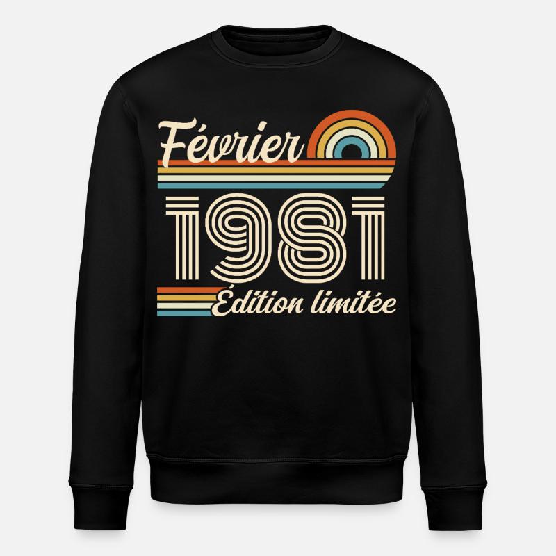 Februar 1981 - Stanley/Stella Unisex Bio-Sweatshirt ROLLER - Schwarz