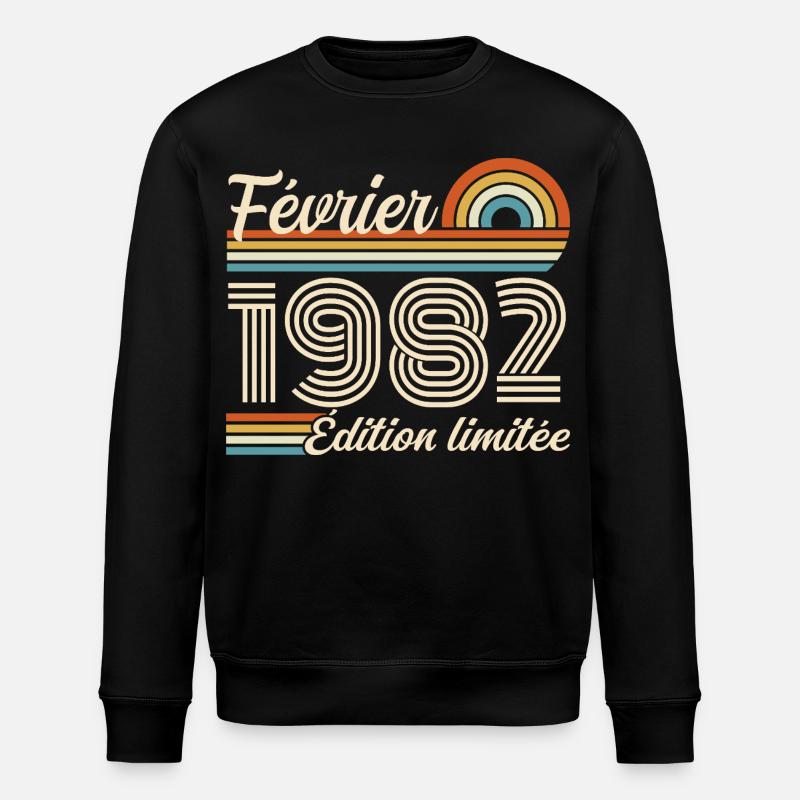 Februar 1982 - Stanley/Stella Unisex Bio-Sweatshirt ROLLER - Schwarz