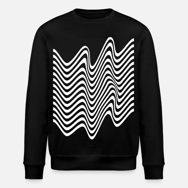 Bandes monochromes ondulées - Sweat bio ROLLER Stanley/Stella Unisexe - noir