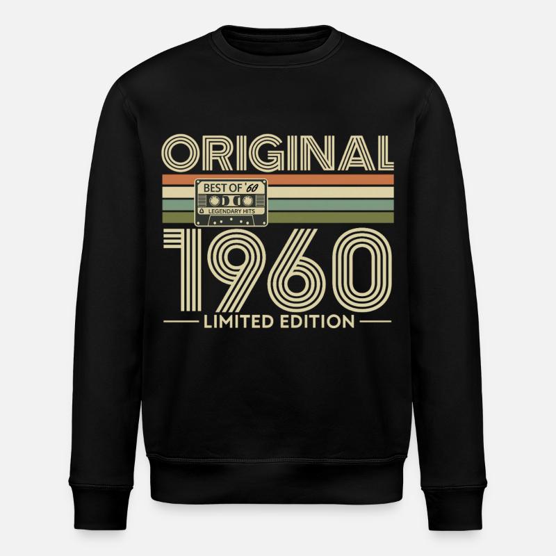 Original 1960s Limited Edition Cassette - Stanley/Stella ROLLER Unisex Organic Sweatshirt - black