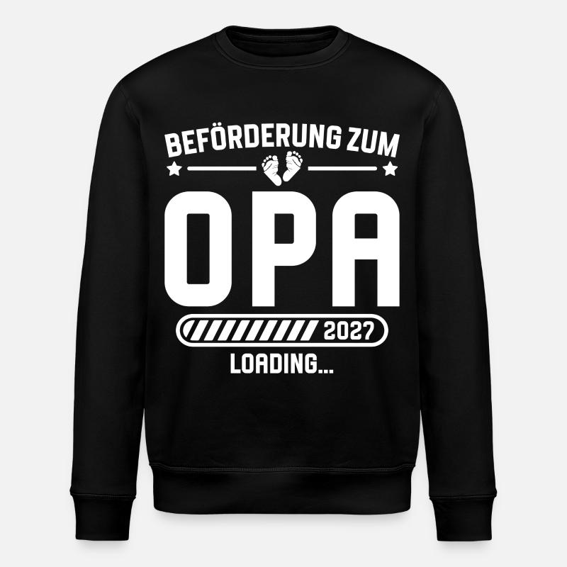 Werdender Opa 2027 Beförderung Schwangerschaft - Stanley/Stella Unisex Bio-Sweatshirt ROLLER - Schwarz