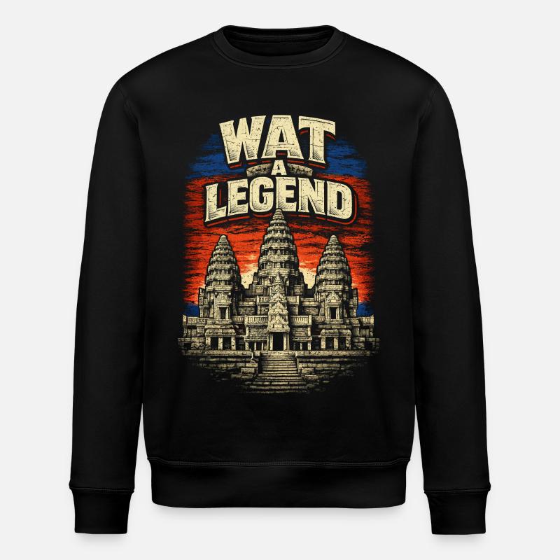 Kambodscha Kambodschaner Wat A Legend - Stanley/Stella Unisex Bio-Sweatshirt ROLLER - Schwarz