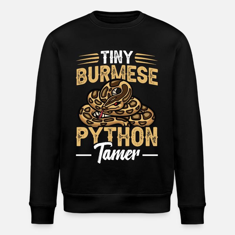 Python-Tamer-Schlangen-Terrarium-Reptilienhüter - Stanley/Stella Unisex Bio-Sweatshirt ROLLER - Schwarz