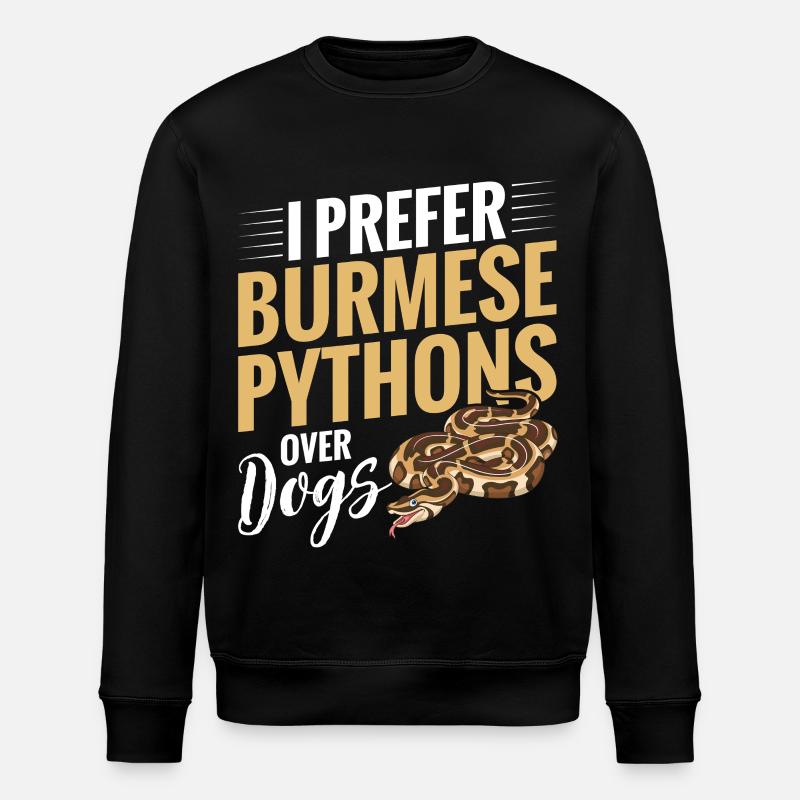 Burmesischer Python-Stoff Reptilien-Foos-Schlangenbesitzer - Stanley/Stella Unisex Bio-Sweatshirt ROLLER - Schwarz