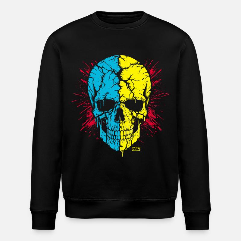 Crâne - Sweat bio ROLLER Stanley/Stella Unisexe - noir