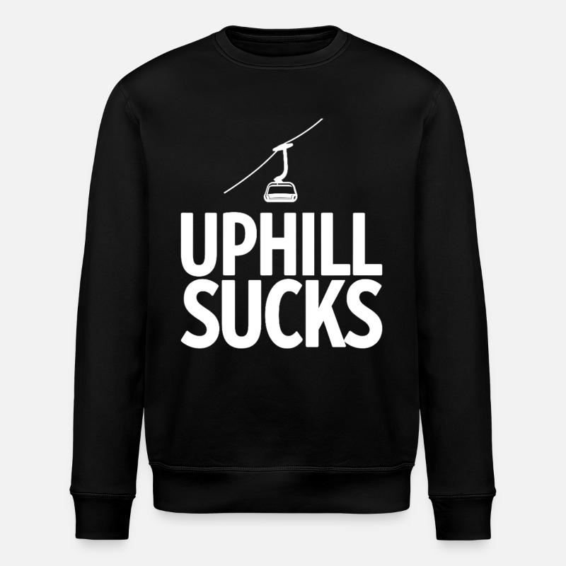 Uphill Sucks Sessellift Wintersport Statement - Stanley/Stella Unisex Bio-Sweatshirt ROLLER - Schwarz