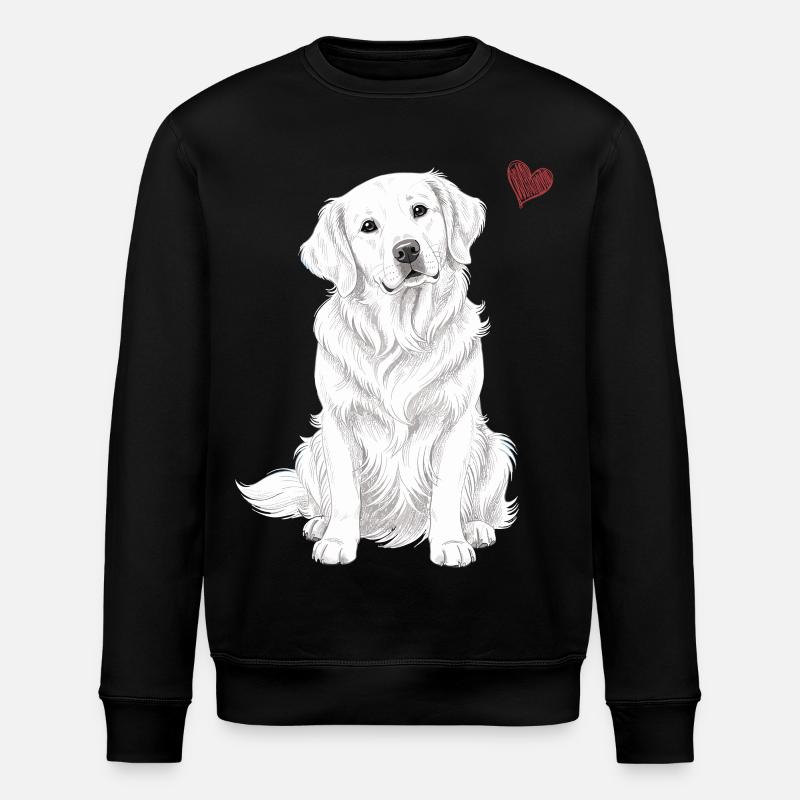 Golden Retriever anglais blanc crème - Sweat bio ROLLER Stanley/Stella Unisexe - noir