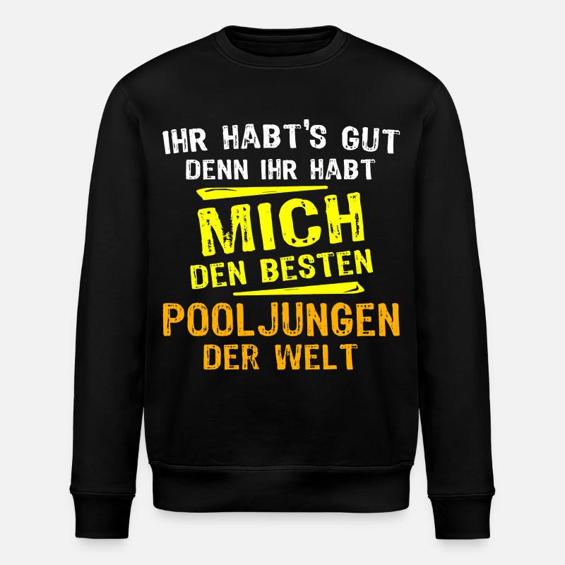 Pooljunge Geschenk - Stanley/Stella Unisex Bio-Sweatshirt ROLLER - Schwarz