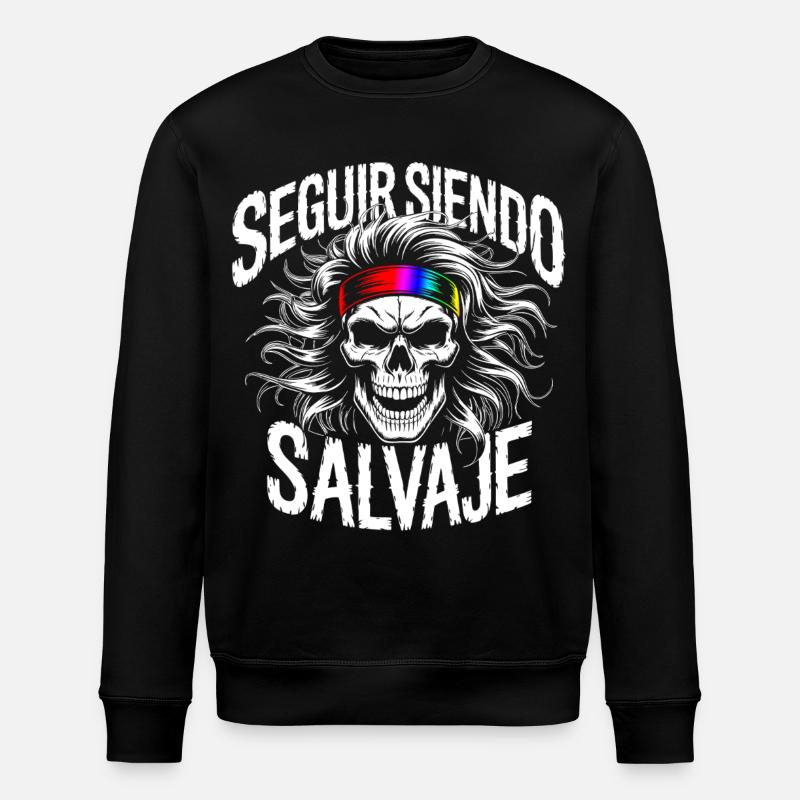 Crâne du Côté Sauvage - Sweat bio ROLLER Stanley/Stella Unisexe - noir