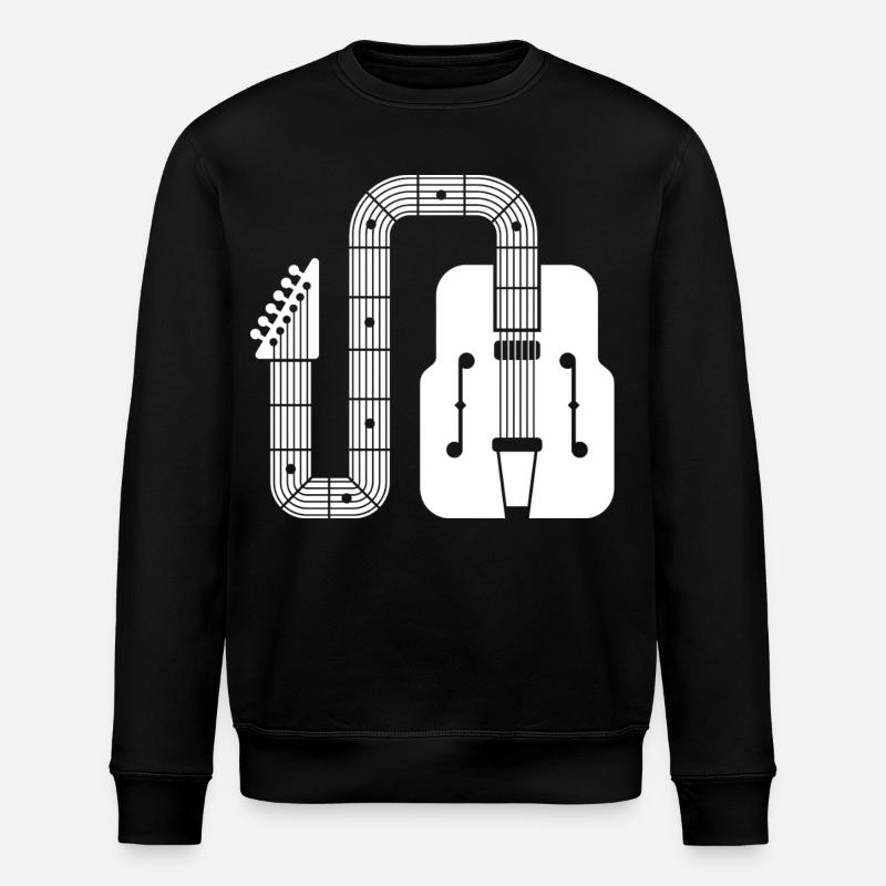 Abstract Shape Retro-Gitarre - Stanley/Stella Unisex Bio-Sweatshirt ROLLER - Schwarz