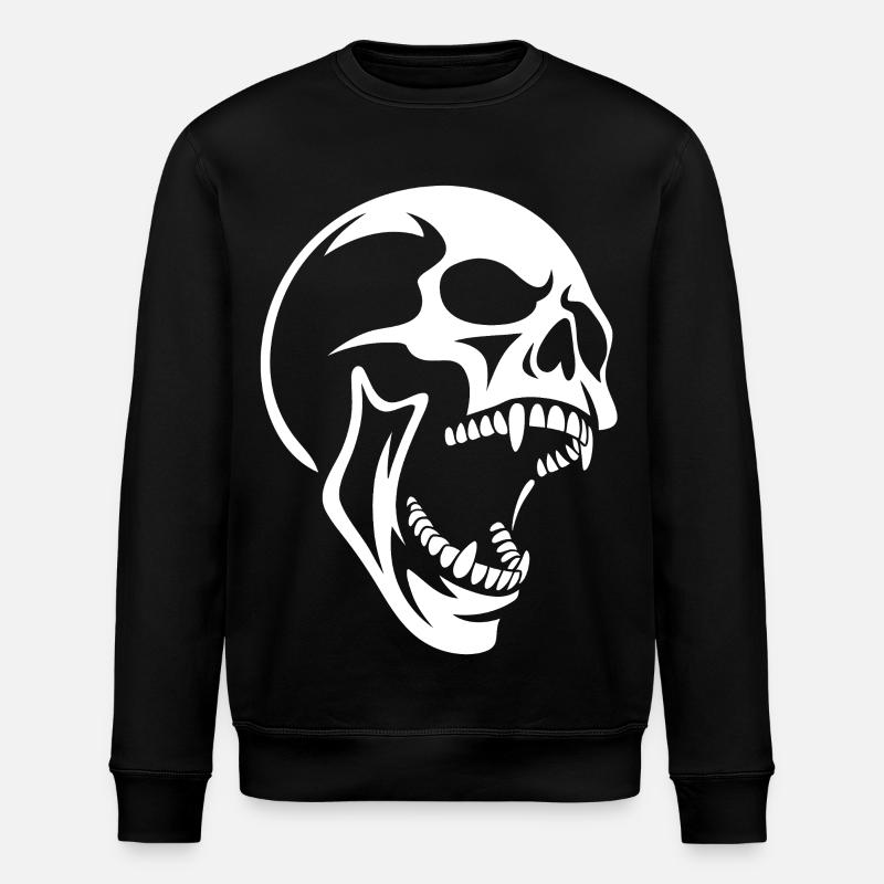 Schädel Schrei Totenkopf-Design - Stanley/Stella Unisex Bio-Sweatshirt ROLLER - Schwarz