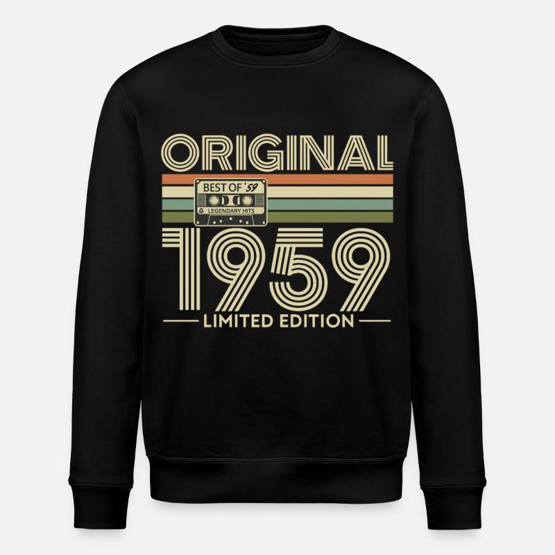1959 Limited Edition Cassette - Stanley/Stella ROLLER Unisex Organic Sweatshirt - black