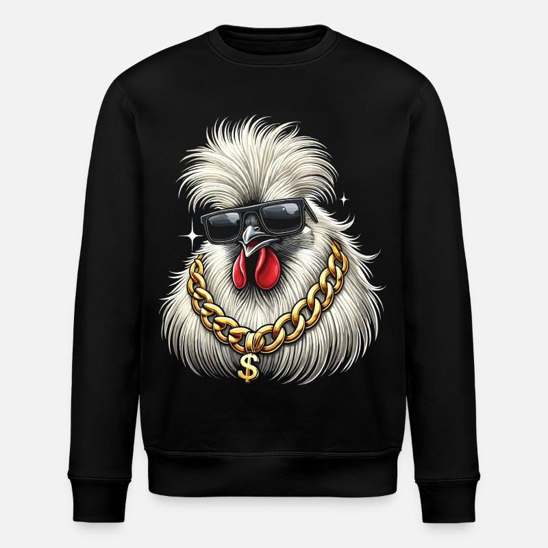 Poulet en soie - Sweat bio ROLLER Stanley/Stella Unisexe - noir