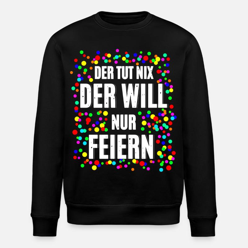 Der Will Feiern - Stanley/Stella Unisex Bio-Sweatshirt ROLLER - Schwarz