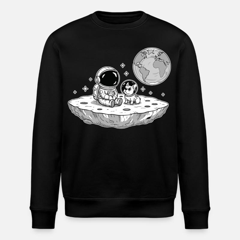 Astronaute Chien Bouledogue Espace - Sweat bio ROLLER Stanley/Stella Unisexe - noir