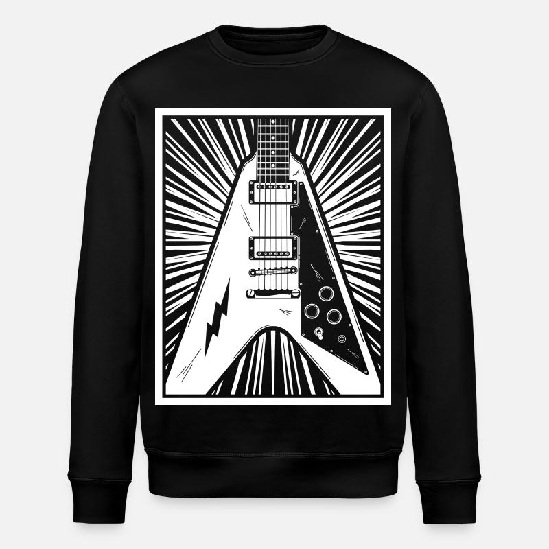 E-Gitarren-Silhouette - Stanley/Stella Unisex Bio-Sweatshirt ROLLER - Schwarz