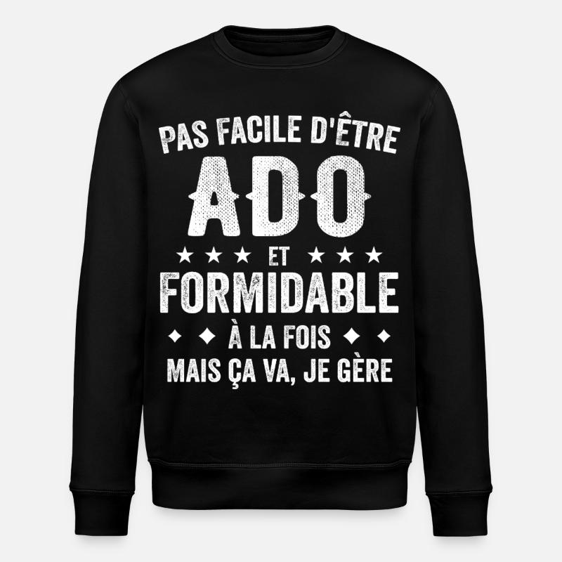 Ado Formidable - Sweat bio ROLLER Stanley/Stella Unisexe - noir