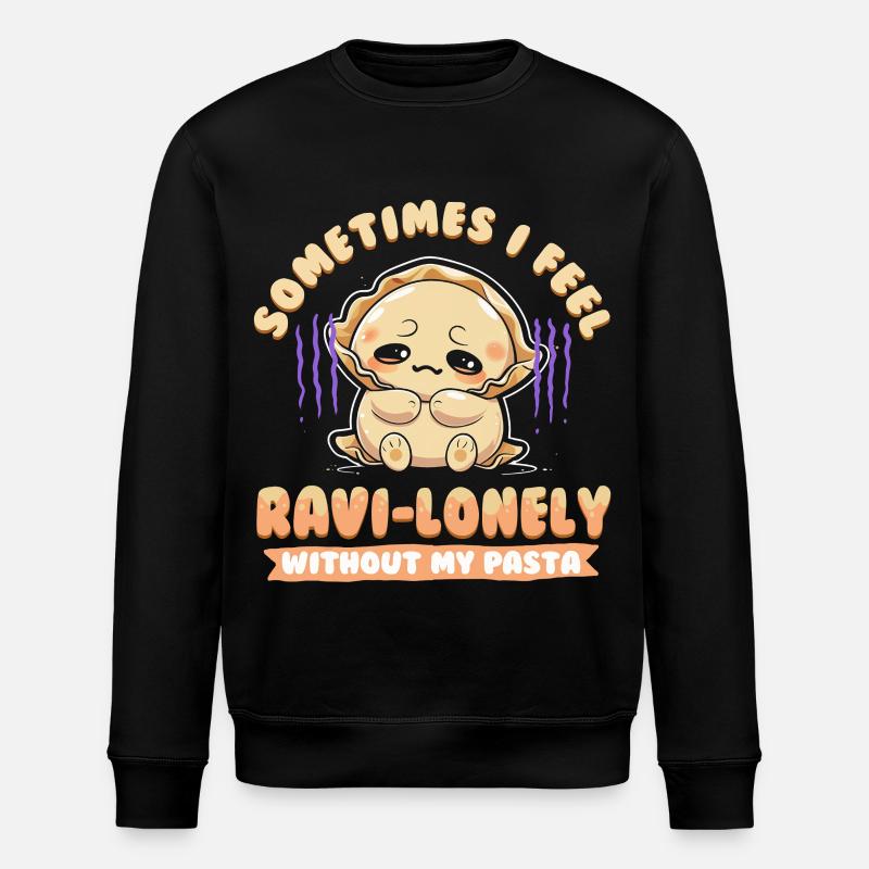 Ravioli Ravi-Solitaire sans mes pâtes - Sweat bio ROLLER Stanley/Stella Unisexe - noir