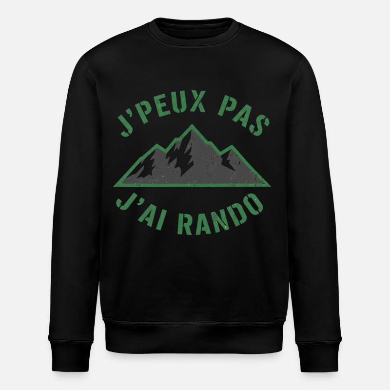 Green Mountains und Slogan-Wandern - Stanley/Stella Unisex Bio-Sweatshirt ROLLER - Schwarz
