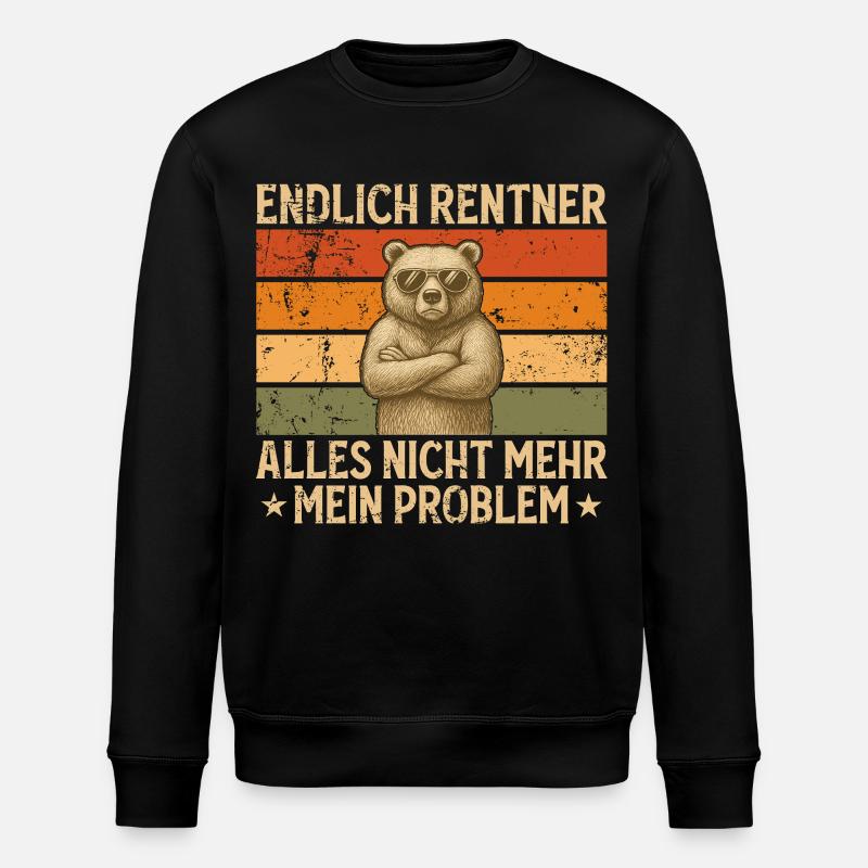 Retiree Gift Man Retirement Funny - Stanley/Stella ROLLER Unisex Organic Sweatshirt - black