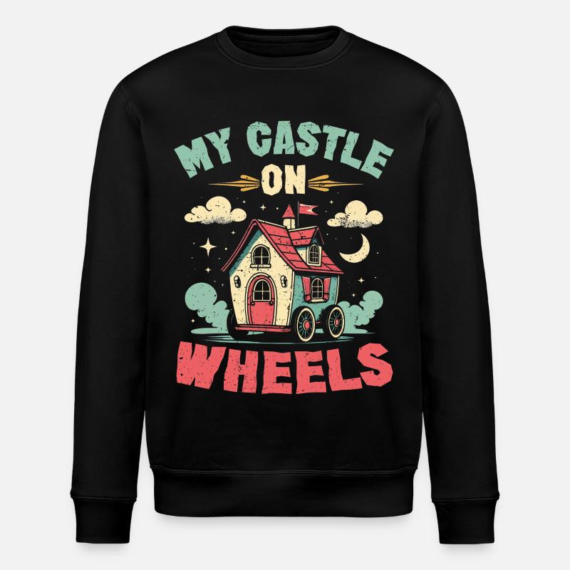 Tiny House My Castle On Wheels - Stanley/Stella ROLLER Unisex Organic Sweatshirt - black