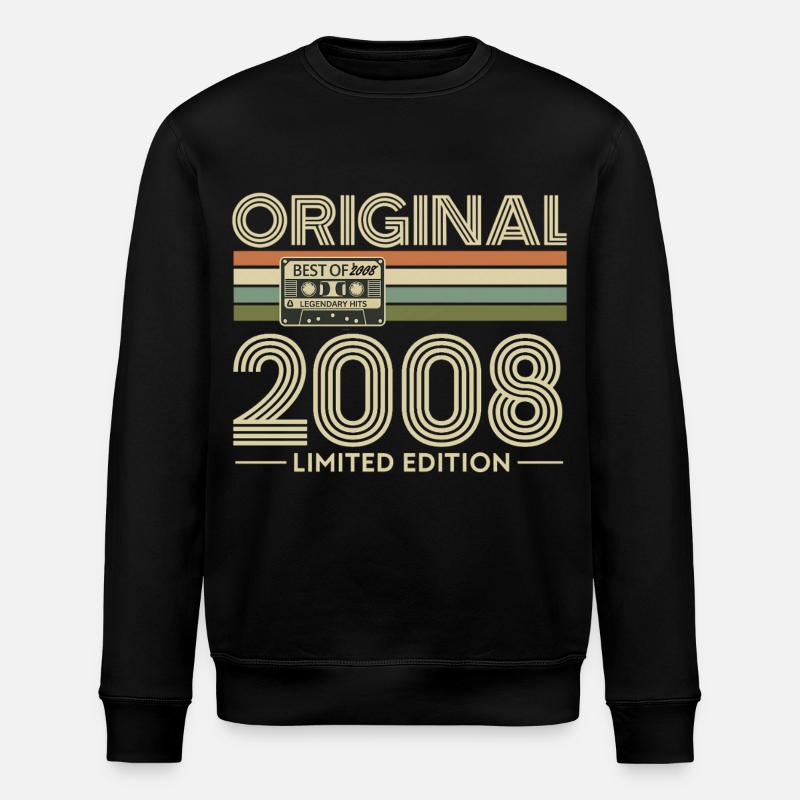 Original 2008 Vibes Retro Cassette - Stanley/Stella ROLLER Unisex Organic Sweatshirt - black