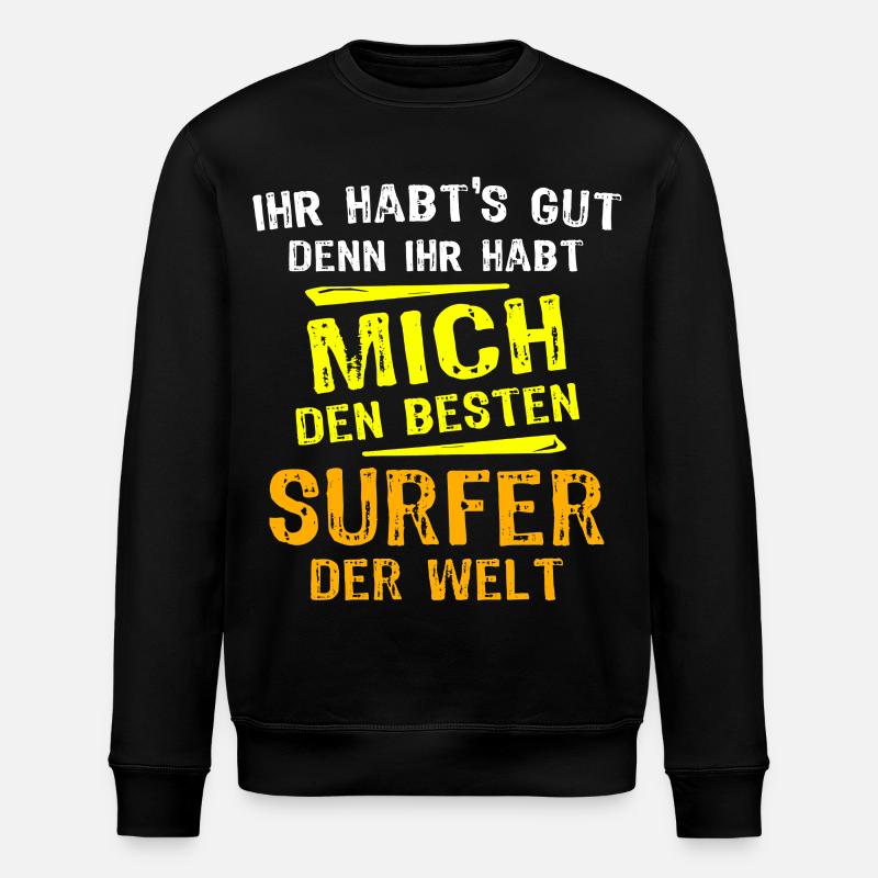 Surfer Geschenk - Stanley/Stella Unisex Bio-Sweatshirt ROLLER - Schwarz