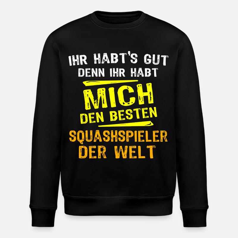 Squashspieler Geschenk - Stanley/Stella Unisex Bio-Sweatshirt ROLLER - Schwarz