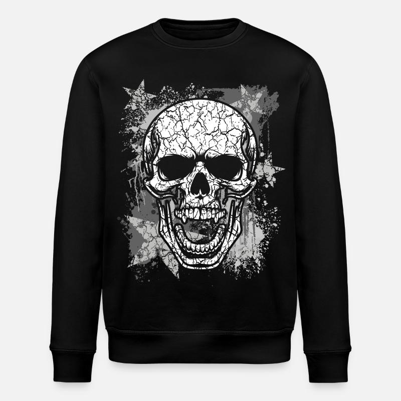 Grunge Skull Graphic - Stanley/Stella ROLLER Unisex Organic Sweatshirt - black