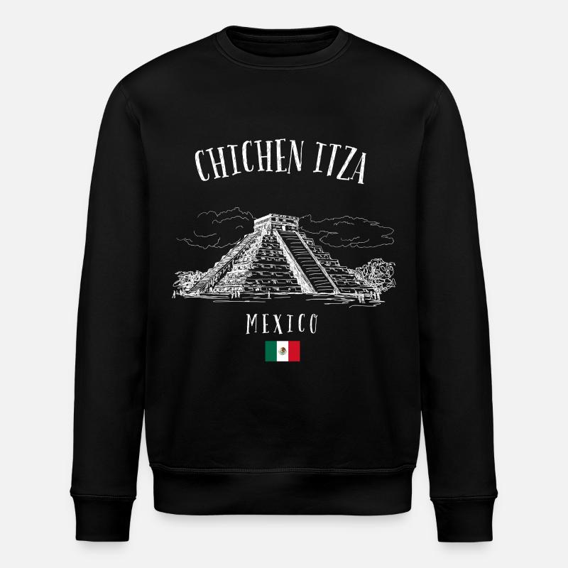 Chichen Itza Pyramid Mexico - Stanley/Stella ROLLER Unisex Organic Sweatshirt - black