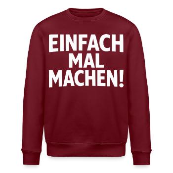 Fais-le simplement - Sweat bio ROLLER Stanley/Stella Unisexe - bordeaux - Devant - Nik (191cm)