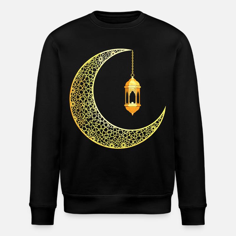Ramadan Crescent Moon Eid Mubarak - Stanley/Stella ROLLER Unisex Organic Sweatshirt - black