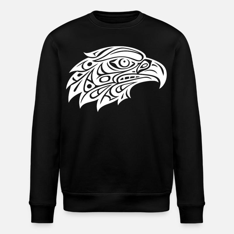 Tribal Eagle Head Art - Stanley/Stella ROLLER Unisex Organic Sweatshirt - black