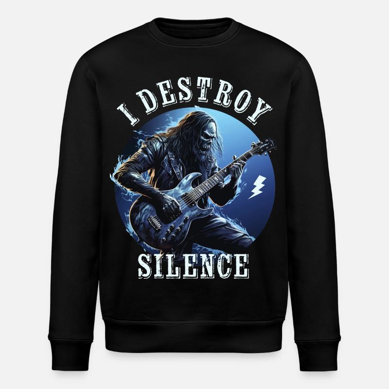 I Destroy Silence - Stanley/Stella Unisex Bio-Sweatshirt ROLLER - Schwarz