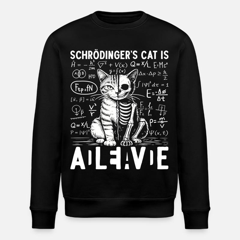 Schrödinger's Cat Alive Dead - Stanley/Stella ROLLER Unisex Organic Sweatshirt - black